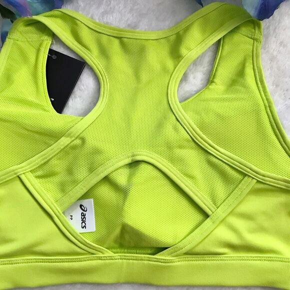 ASICS NWT Lime Green Sports Bra Women XS - Picture 7 of 11